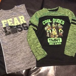 Boys large TMNT long sleeve and Fearless tank